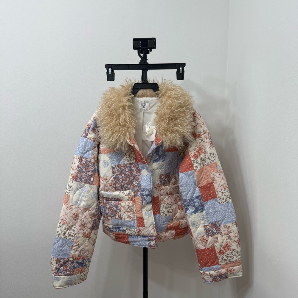 Altar'd State Multicolor Patchwork Teddy Jacket - Picture 5 of 7
